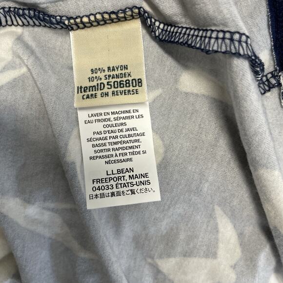 L.L. Bean Summer Knit A-line Dress Women's Large Navy V-Neck - Picture 4 of 4